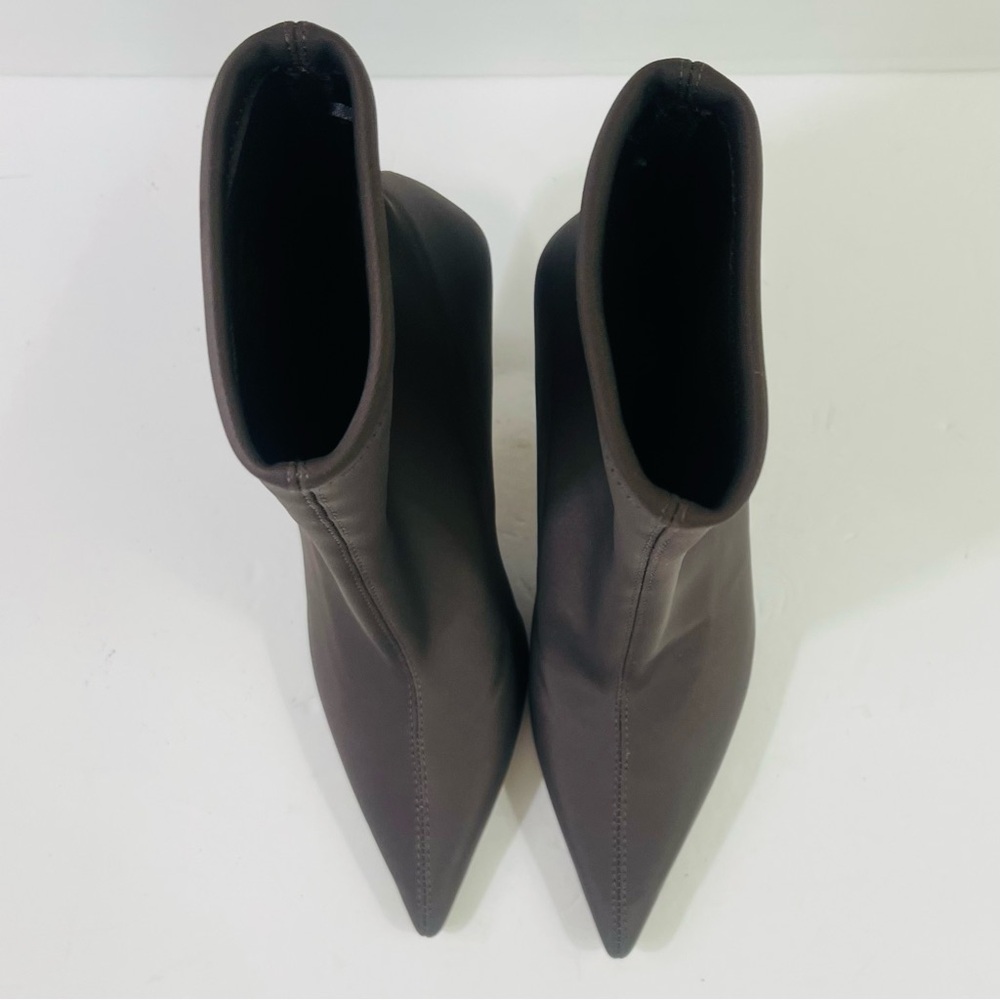 Zara Gray Fabric Pointed Toe Booties - Picture 7 of 7